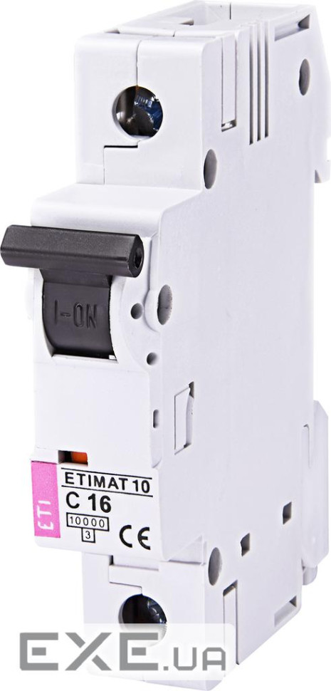 Автоматичний вимикач ETI, ETIMAT 10 1p C 16А (10 kA) (2131716)