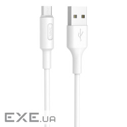 Кабель HOCO X25 USB to Micro 2A, 1m, PVC, PVC connectors, White (6957531080138)