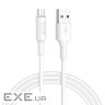 Кабель HOCO X25 USB to Micro 2A, 1m, PVC, PVC connectors, White (6957531080138)