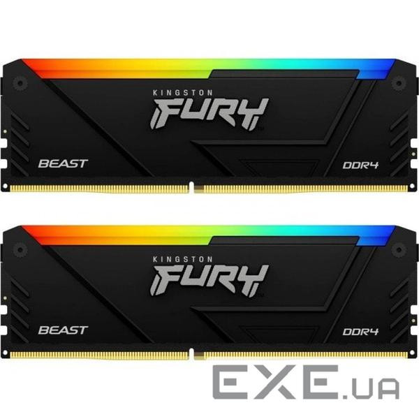 Модуль пам'яті DDR4 2x32GB/3200 Kingston Fury Beast RGB (KF432C16BB2AK2/64)