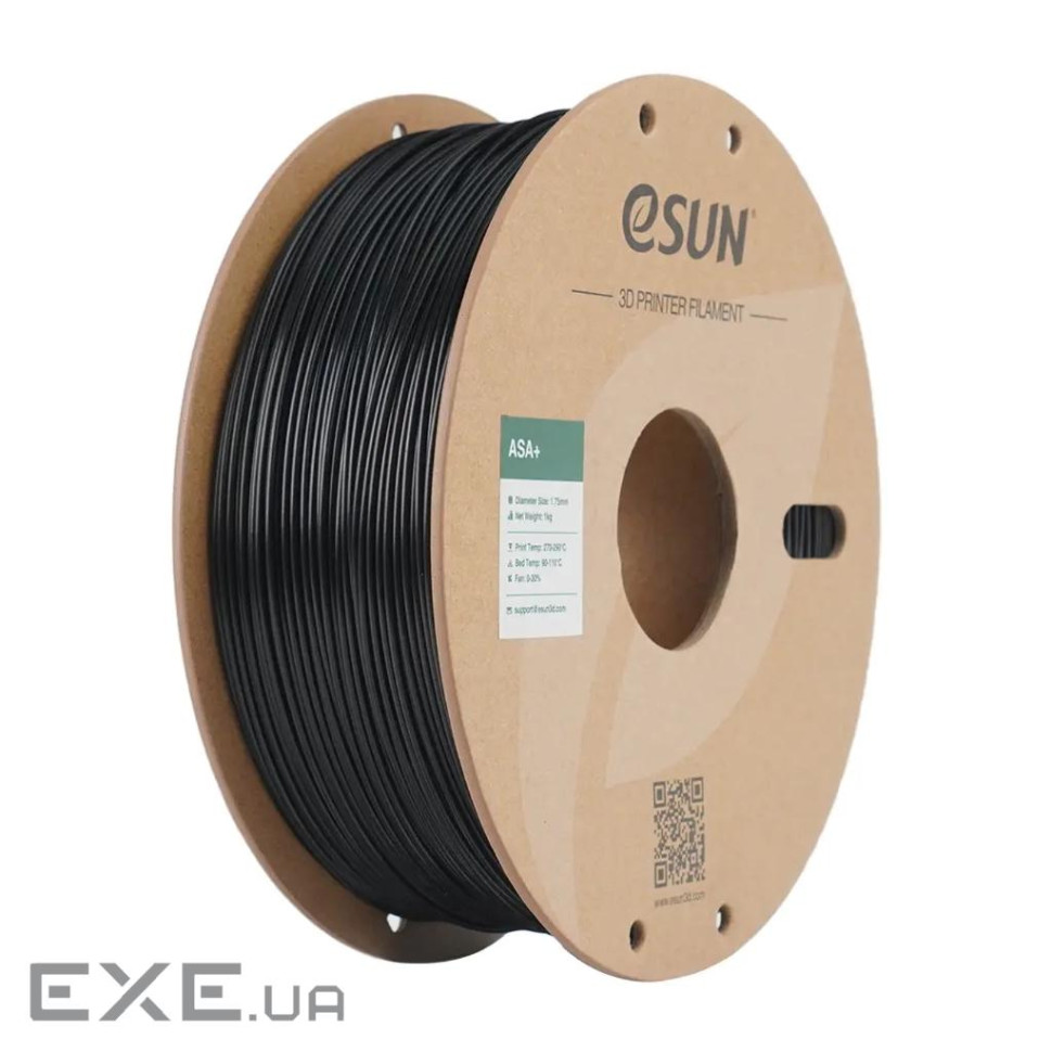 Пластик для 3D-принтера eSUN ASA+ 1,75mm 1kg BLACK (ASA+P175B1)