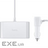 Розгалужувач прикурювача HOCO Z13 2xUSB-A, 3xCar Charger, LCD Digital Display Silv (6957531050896)