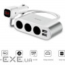 Розгалужувач прикурювача HOCO Z13 2xUSB-A, 3xCar Charger, LCD Digital Display Silv (6957531050896)
