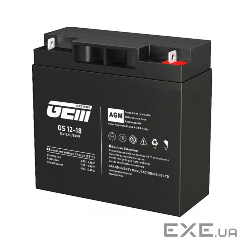 Батарея до ДБЖ GEM GS 12V-18Ah (GS 12-18)