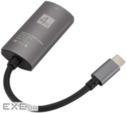 Перехідник USB3.1 Type-C --> HDMI (F), 4K 30HZ, кабель 0.1м, чорний (S0936) (S0936)