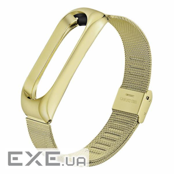 Ремінець для фітнес браслета BeCover Metal для Xiaomi Mi Band 3/4 Gold (704653)