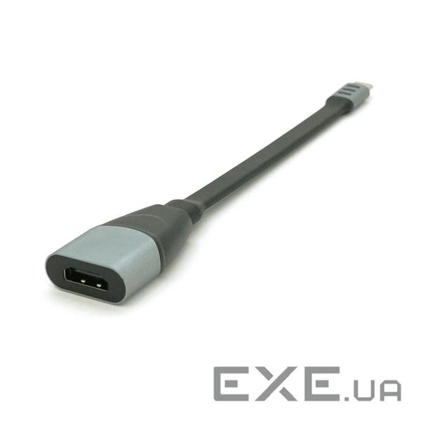 Конвертер Type-C (тато)/HDMI(мама), 18cm, плоский, Bl ( (YT-Type-C(M) / HDMI(F)-18cm плоский)