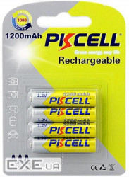 Акумулятор PKCELL 1.2V AAA 1200mAh NiMH Rechargeable Battery, 4 штуки в блістері ціна за блі (9338)
