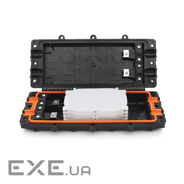 Муфта оптична Merlion ML-OP-F008-96C, герметична, 4 введення, до 4-х касет, до 24 зварок, матеріал P P