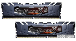 Модуль пам'яті G. SKILL Flare X Black DDR4 3200MHz 16GB Kit 2x8GB XMP (F4-3200C16D-16GFX)