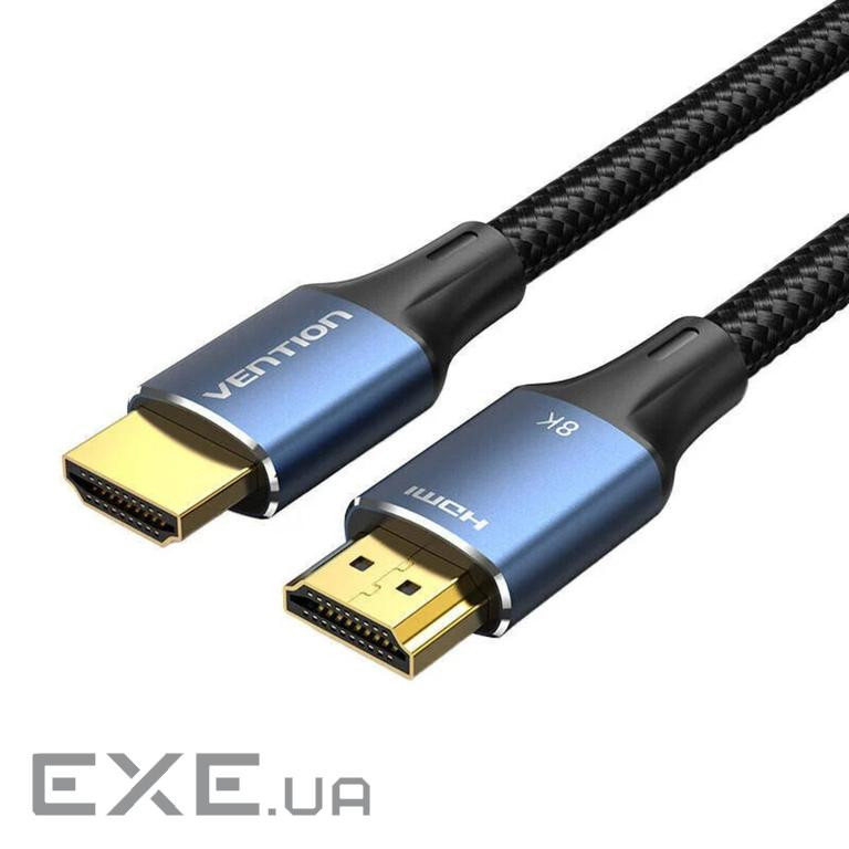 Кабель Vention Cotton Braided HDMI-A Male to Male HD v2.1 Cable 8K 2M Blue Aluminum Alloy Ty (ALGLH)