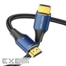 Кабель Vention Cotton Braided HDMI-A Male to Male HD v2.1 Cable 8K 2M Blue Aluminum Alloy Ty (ALGLH)