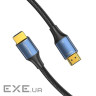 Кабель Vention Cotton Braided HDMI-A Male to Male HD v2.1 Cable 8K 2M Blue Aluminum Alloy Ty (ALGLH)