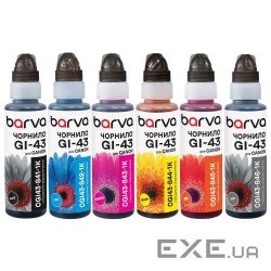 Комплект чорнила Barva Canon GI-43 G540, G640, Black / Cyan / Grey / Magenta (I-BARE-CGI43-1K-MP)