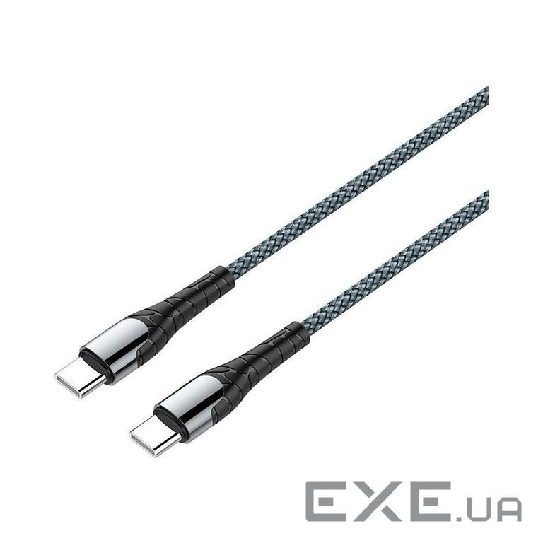 Дата кабель USB-C to USB-C 1.0m PD Fast Charging 65W 3А grey ColorWay (CW-CBPDCC040-GR)
