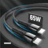 Дата кабель USB-C to USB-C 1.0m PD Fast Charging 65W 3А grey ColorWay (CW-CBPDCC040-GR)