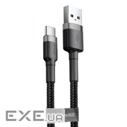 Дата кабель USB 3.1 AM to Type-C 0.5m 3A grey-black Baseus (CATKLF-AG1)