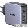Зарядний пристрій Ugreen 3xUSB 140W (2хUSB-C+USB-A) Gan CD289 with C to C Cable 1.5m ( (CD289/90549)