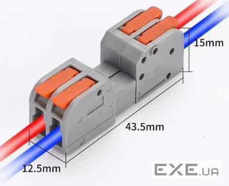 Клема роз&apos,ємна з натискними затискачами 2-провідна DF-2604D, 2-pin, 250V, 32A, 0 (DF-2604D / 2)