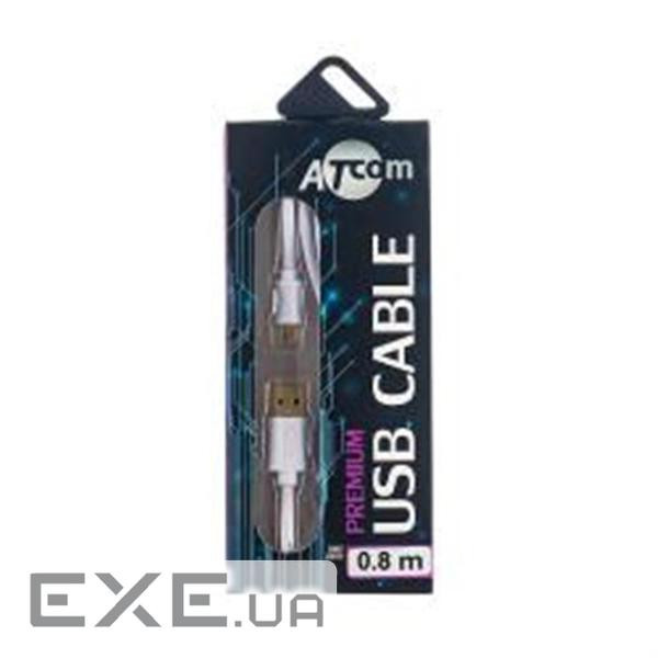 Дата кабель USB 2.0 AM to Micro 5P 0.8m white Atcom (16123)