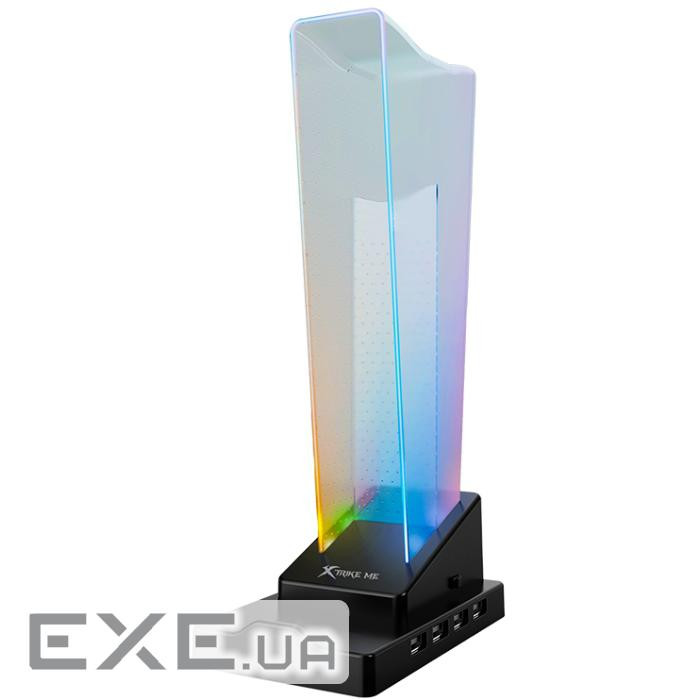 Підставка для гарнітури XTRIKE ME RGB 4xUSB2.0 HUB, USB кабель 1,5м,чорна (HT-09)