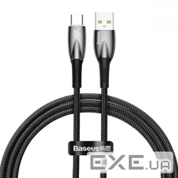 Кабель BASEUS Glimmer Series Fast Charging Data Cable USB to Type-C 100W 1м Black (CADH000401)