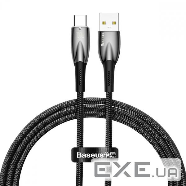 Кабель BASEUS Glimmer Series Fast Charging Data Cable USB to Type-C 100W 1м Black (CADH000401)