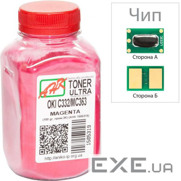 Тонер OKI C332/MC363, 100г Magenta+chip AHK (1505323)