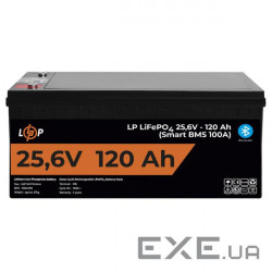 Акумулятор LP LiFePO4 25,6V - 120 Ah (3072Wh) (Smart BMS 100А) з BT пластик для ДБЖ (22424)
