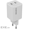 Зарядний пристрій Canyon CU45CC GaN 45W 2xPD EU White (CNS-CUW45CC)