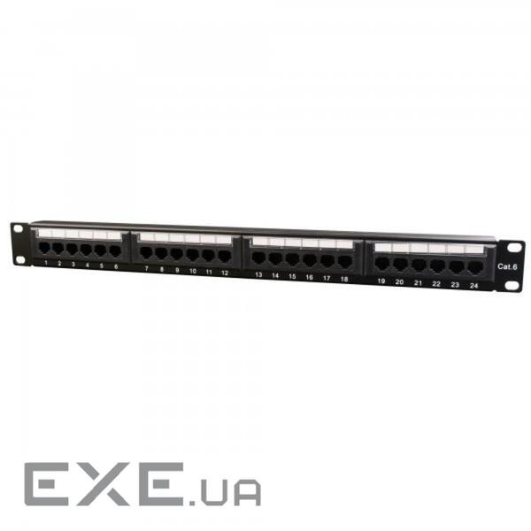 Патч-панель 19" 24xRJ-45 UTP cat.6, 1U, тип 110 Cablexpert (NPP-C624CM-001)