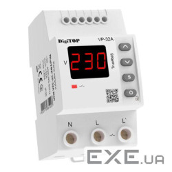 Захисне реле напруги однофазне VP-32AM3R на DIN-рейку, 32А, 7000Вт, 120-270В, тримодульне (VP32AM3R)