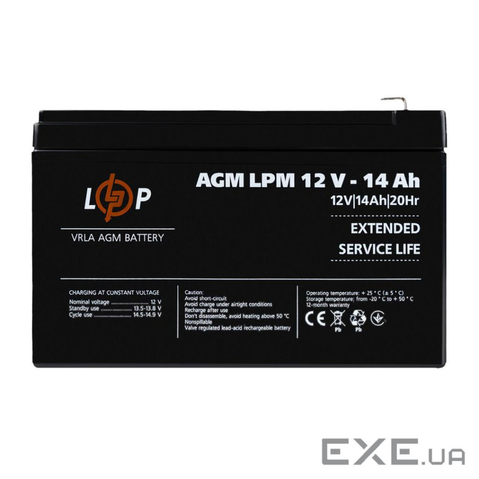 Акумуляторна батарея LOGICPOWER LPM 12 - 14 AH (12В, 14Ач) (4161)