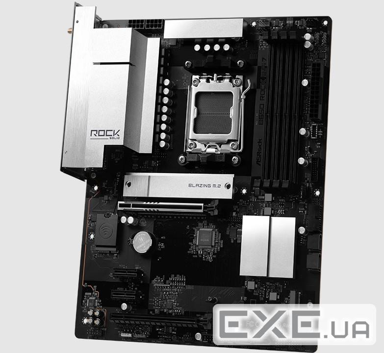 Mатеринська плата sAM5 AMD B650 HDMI 4xDDR5 2хM.2 2.5GbE LAN ATX ASROCK B650 ROCK WIFI 7