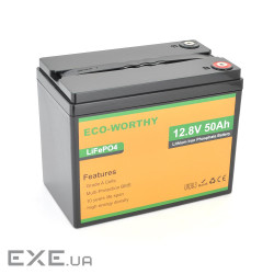Аккумуляторная батарея Eco-Worthy LiFePO4 12,8V 50Ah,(50 / 50A), 0&deg;C до 60 (Eco-Worthy-1250)