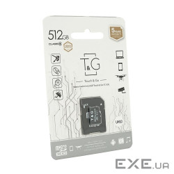 Карта пам&apos,яті T&G microSDHC Class 10 UHS-3, з адаптером, 512GB, Blist (T& (T& (T&G / KP512)
