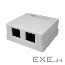 Розетка мережева RJ45 UTP6 2x2 (розетка),зовнішня LSA ToolFree AWG22-24,білий (62.09.8316-1) (62.09.8316-1)