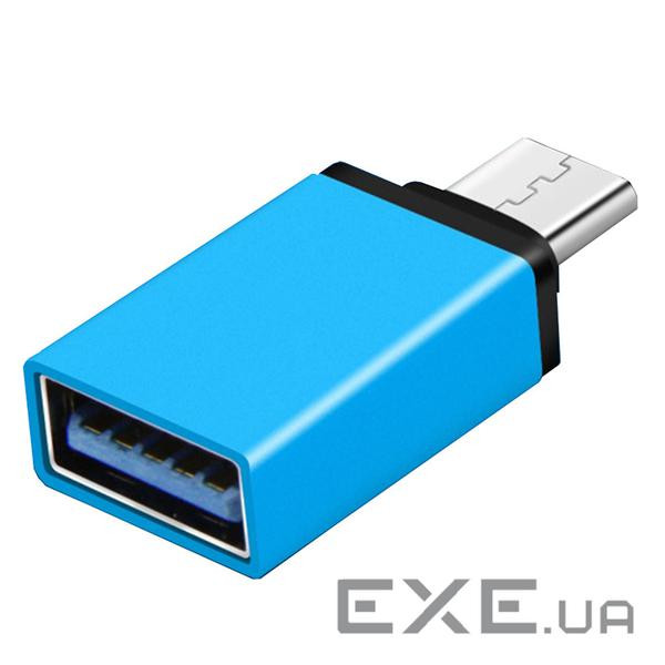 Перехідник USB3.1 Type-C - USB 3.0 AF (OTG) Blue (S0875)