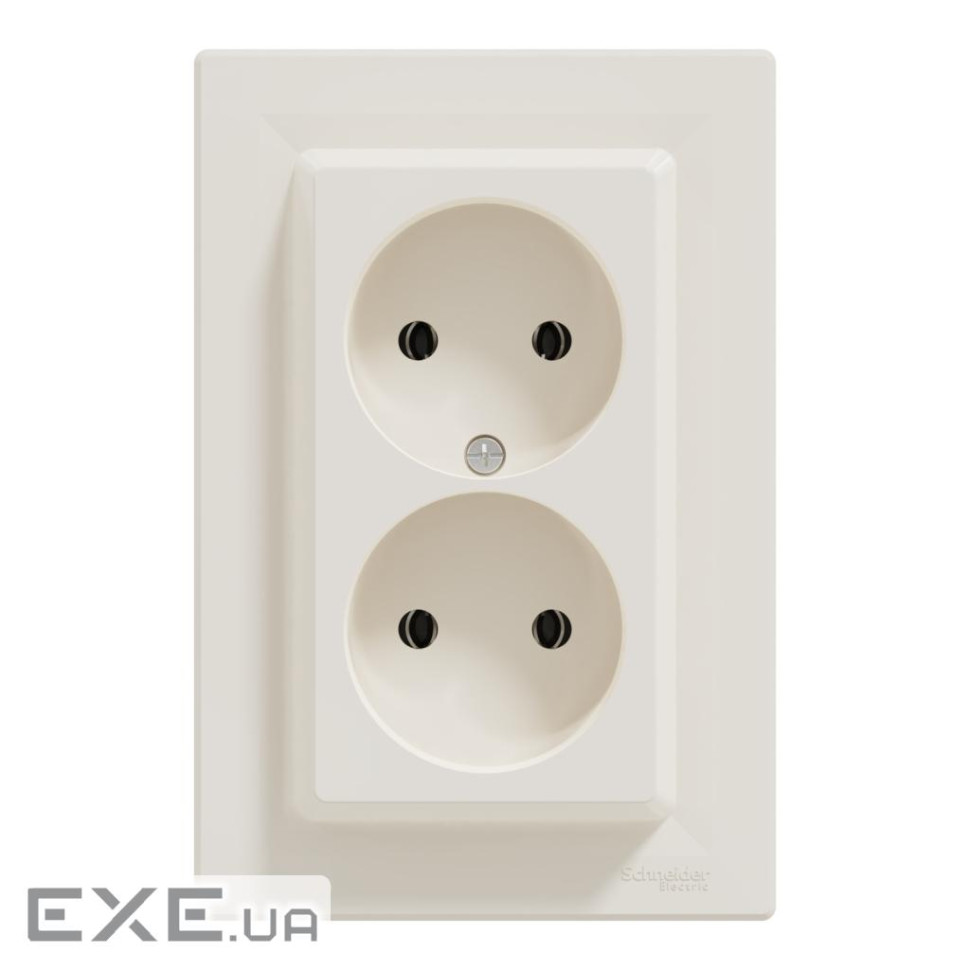 Розетка Schneider Electric ASFORA без заземлення подвійна крем (EPH9700123)