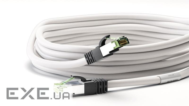 Патч-корд екранований RJ45 SFTP8.1 0.5m,patch AWG24 D=8.2mm LSOH Gold Cu,білий (75.05.5123-10) (75.05.5123-10)