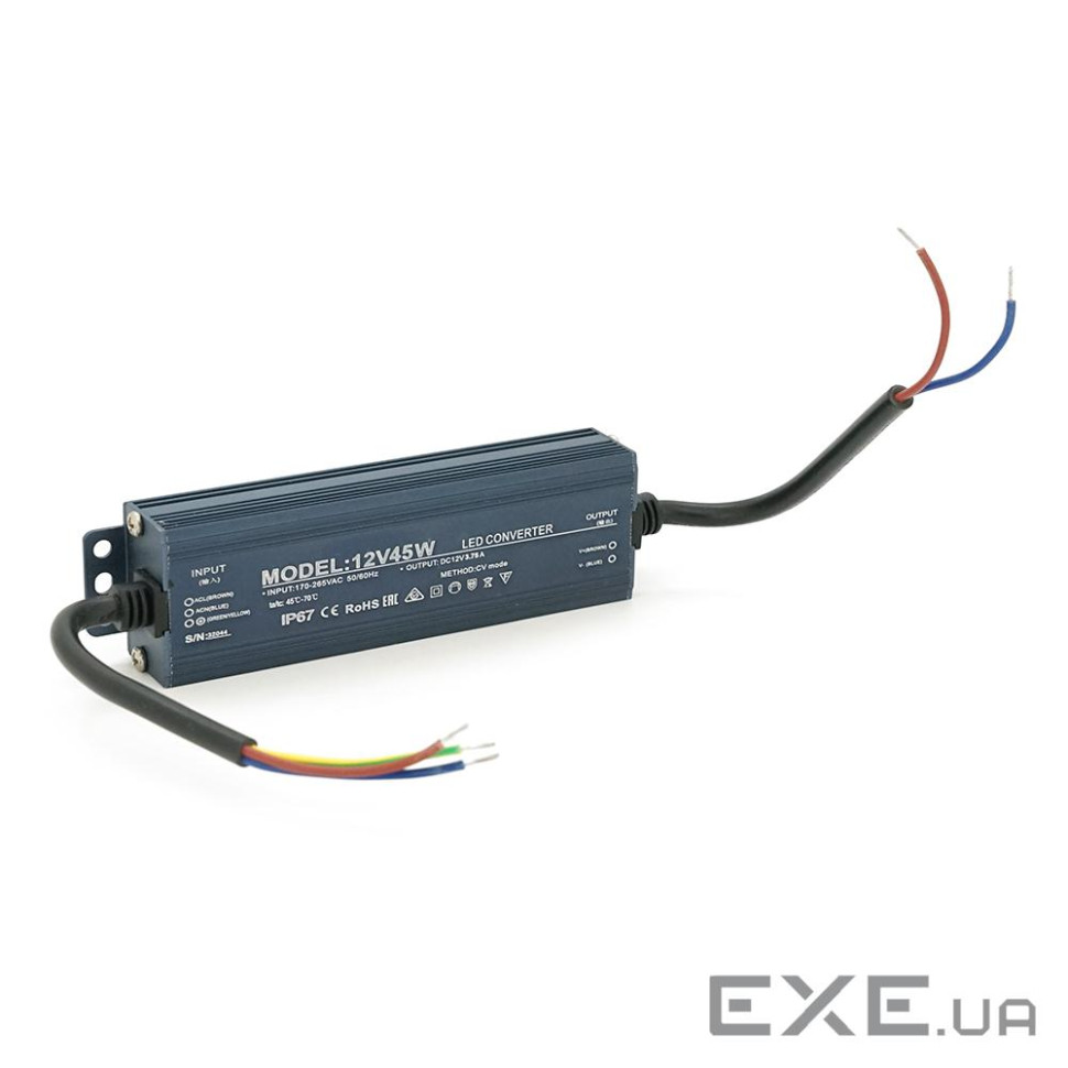 Імпульсний блок живлення герметичний (Ledconverter) 12V 45Вт, IP67 (S-12-45)