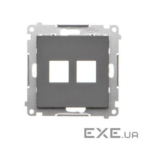 Адаптер інформаційний Simon55 2xRJ45 Keystone, графіт матовий (TKP2.01/116)