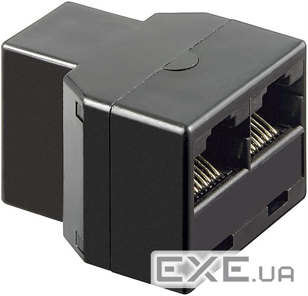 Перехідник мережевий RJ45 UTP5e 1x2 F/F,ISDN T-адаптер 1:1,чорний (62.09.8435-1) (62.09.8435-1)