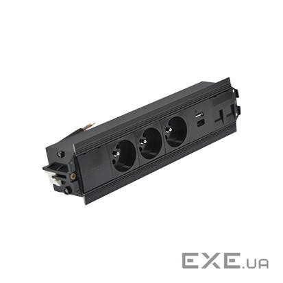 Врізн роз блок S485: 2x220В Schuko, 1xUSB-A 3.0, 1хHDMI, 2хRJ45 кат.6 UTP, чорн (48530F2004F0100-44)