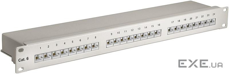 Патч-панель мережева RJ45 UTP6-GigaLANx24,патчпанель 19-дюймова Shielded,сірий (75.09.4036-2) (75.09.4036-2)