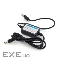 Кабель для роутера 5.5 / 2.5mm(M)=> USB2.0 (Input: 5V / Out:12V), 1м , Black, OEM, Q40 (29944)