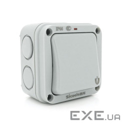 Вимикач одинарний зовнішнього монтажу SL-1, водонепроникний, IP66, AC: 110-250V, 10A, Gr (Sicoele-1) , IP66, AC: 110-250