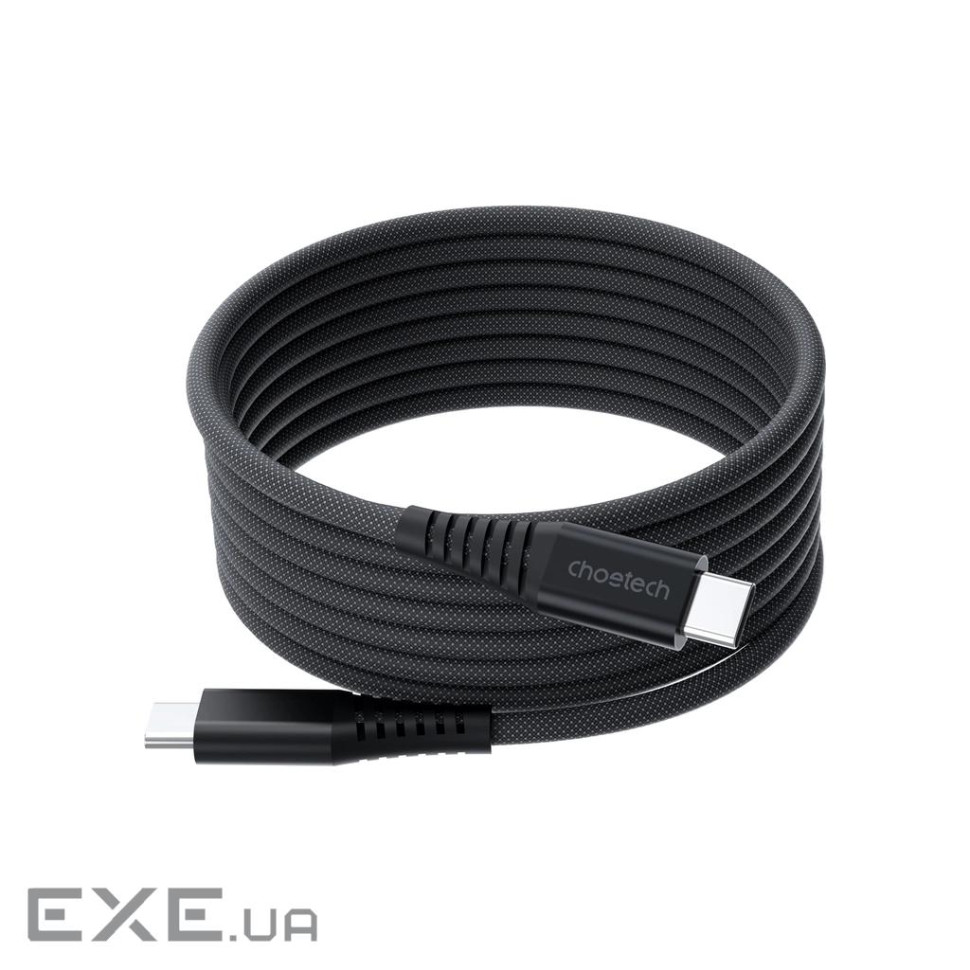 Дата кабель USB-C to USB-C 1.2m 240W magnetic black Choetech (XCC-1051-BK)