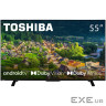 TV 55 Toshiba 55UA2363DG UHD/LED/T2/Android 11/2 x 10W/Dolby Digital/HDMI/Wi-Fi/VESA 200 x 200 M4/Bl
