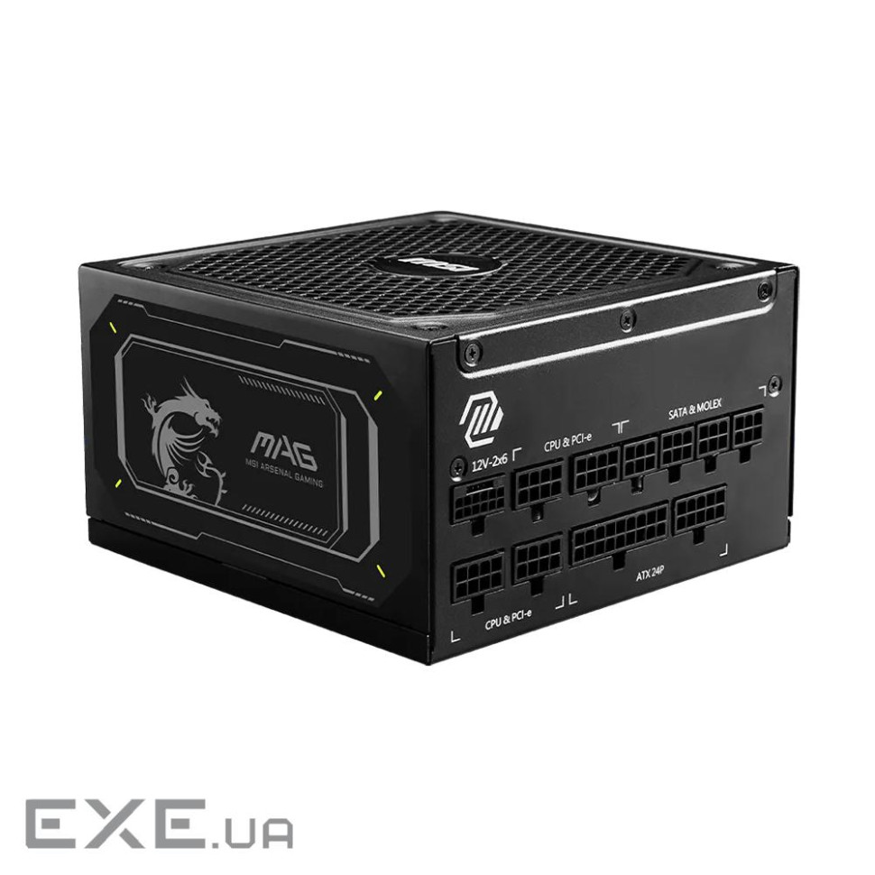 Блок живлення MSI ATX 1000W MAG A1000GL PCIE5 II, EU, 1000W, Fully-Modular, 80 Plus Gold MSI MAG A